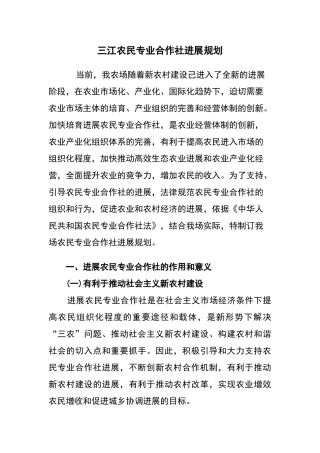 农民专业合作社发展规划