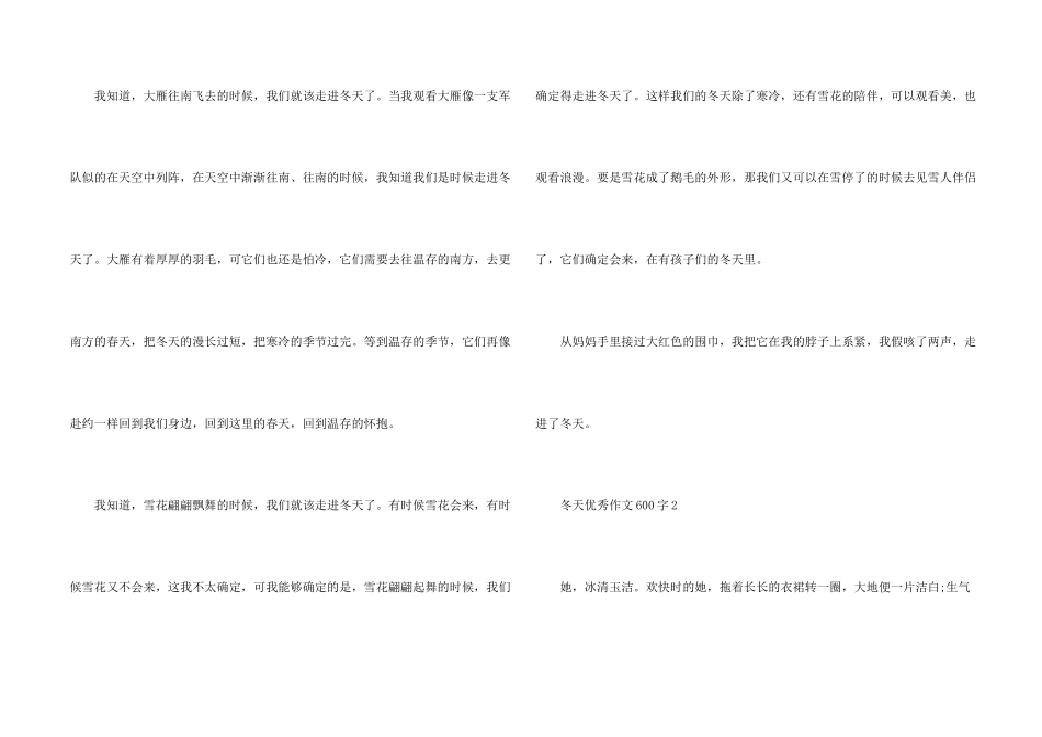 冬天优秀600字10篇_第2页