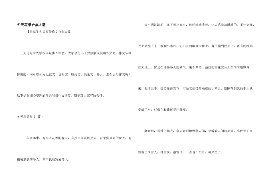 冬天写景合集5篇_第1页