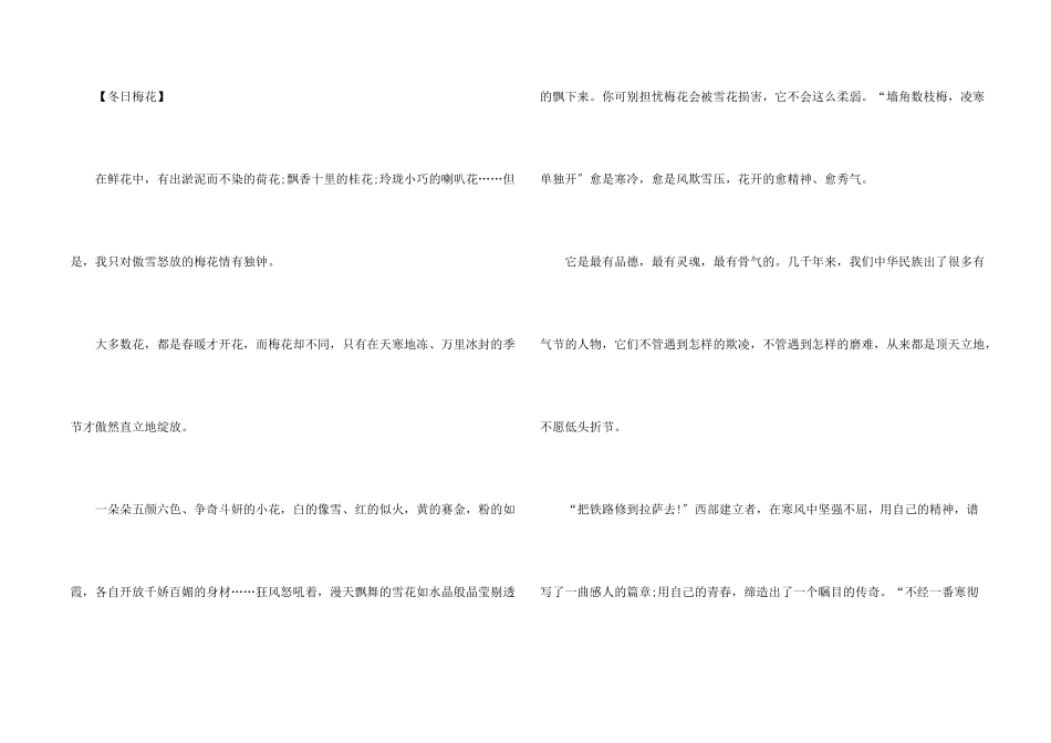 冬天傲雪盛开的梅花写景10篇_第2页