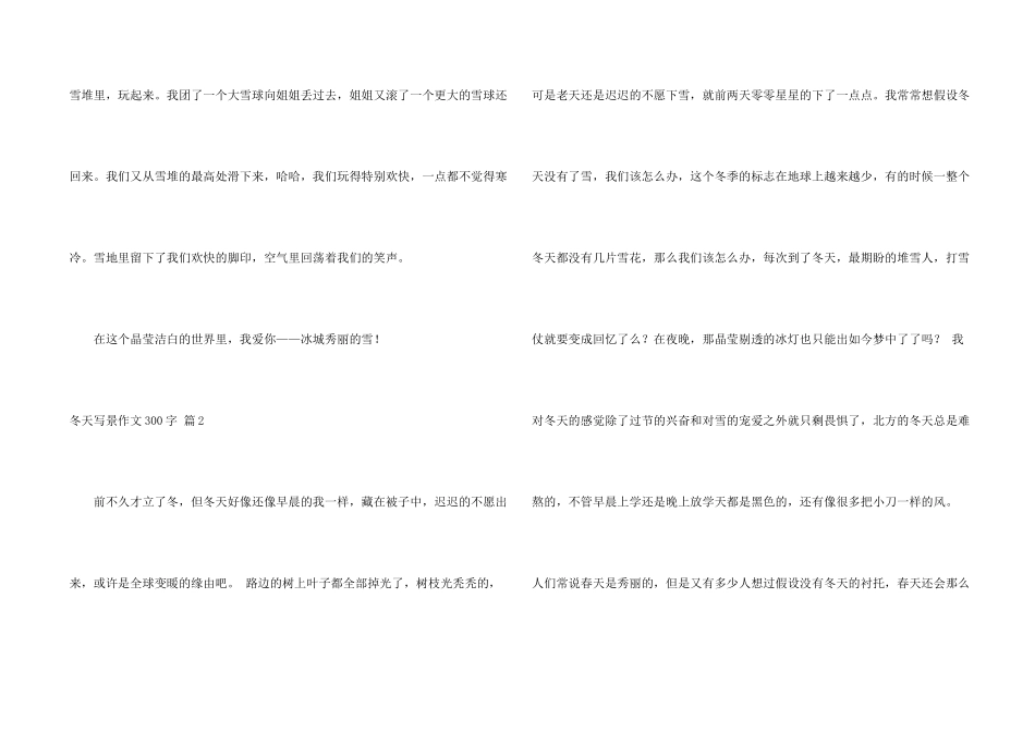 冬天写景300字集合5篇_第2页