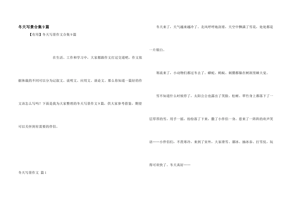 冬天写景合集9篇_第1页
