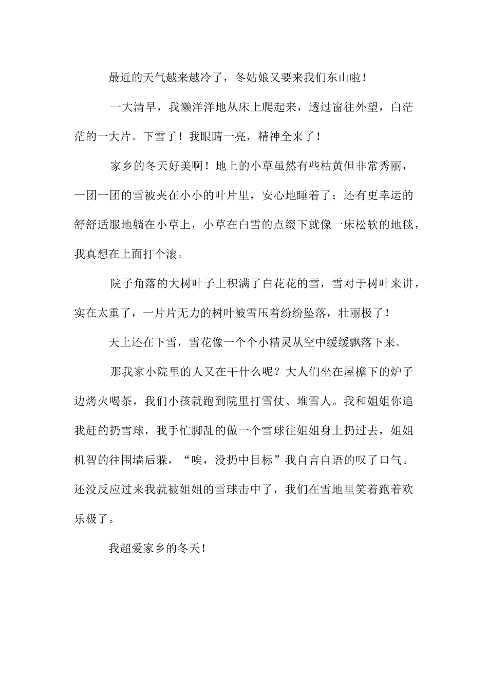 冬天家乡作文300字三篇_第3页