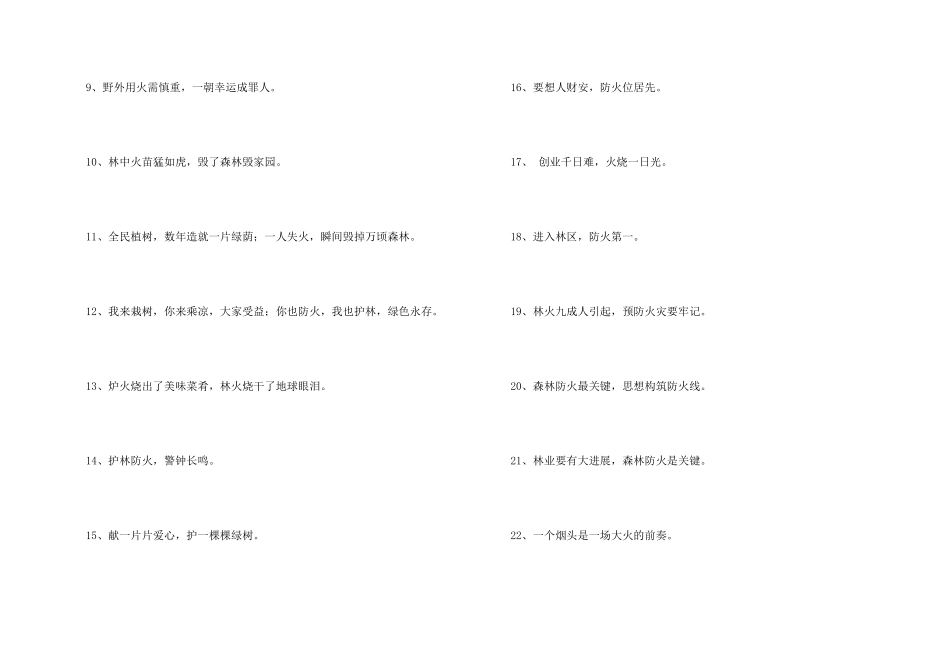 冬季防火宣传标语12篇_第2页