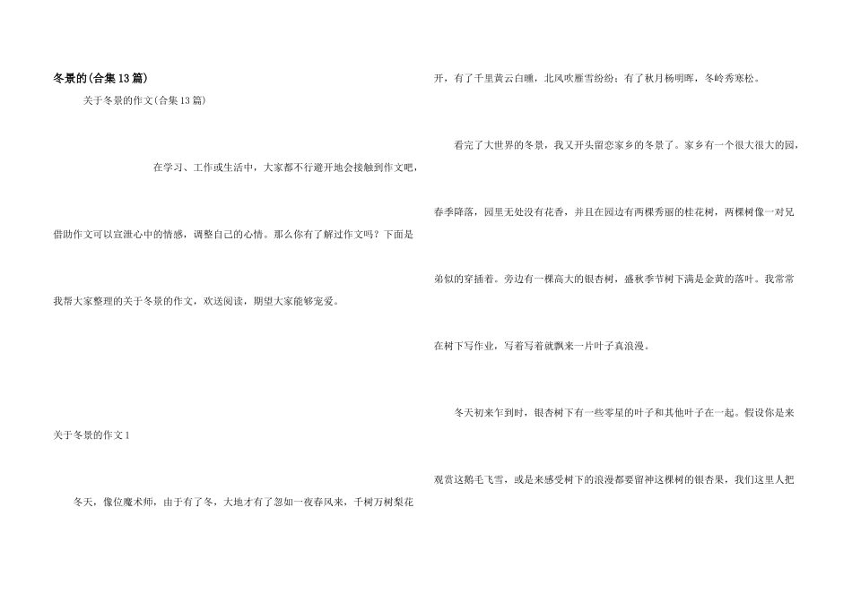 冬景的(合集13篇)_第1页