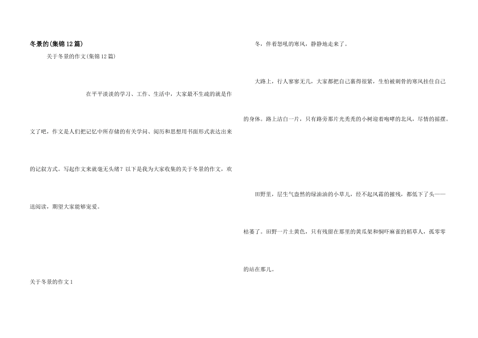 冬景的(集锦12篇)_第1页
