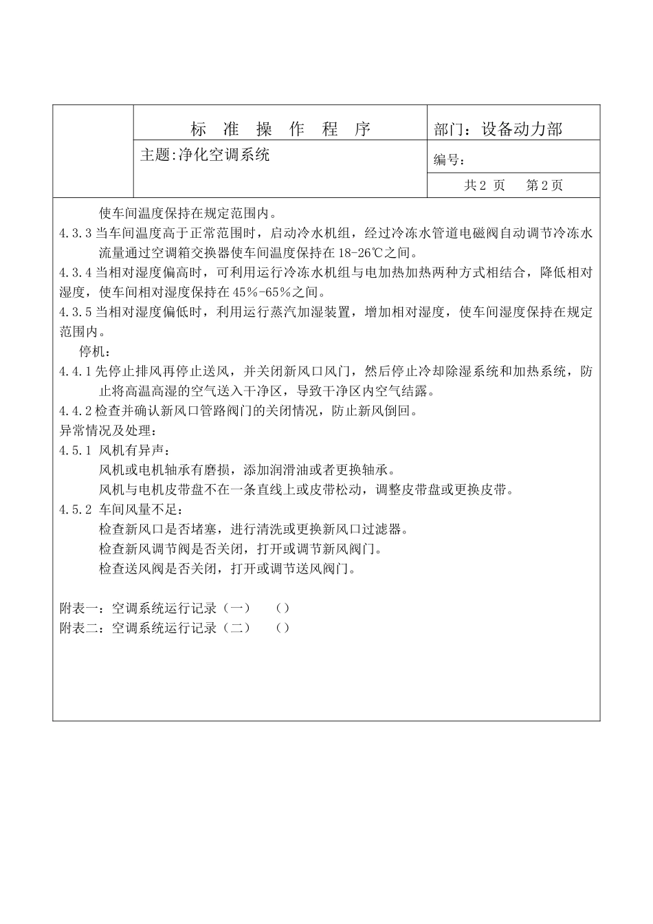 净化空调系统标准管理程序_第2页
