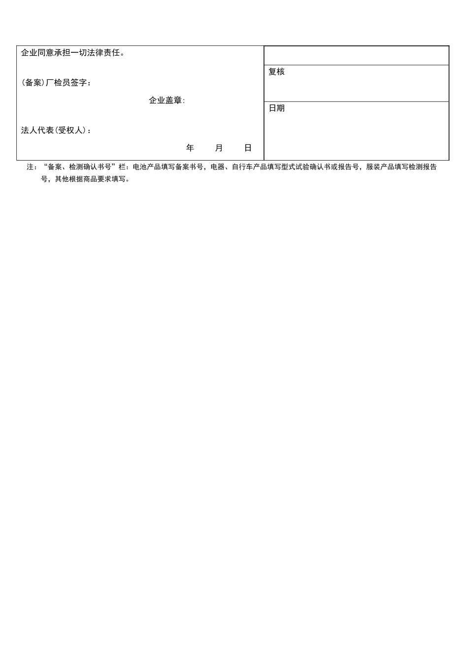 出口工业产品厂检报告合格声明_第2页