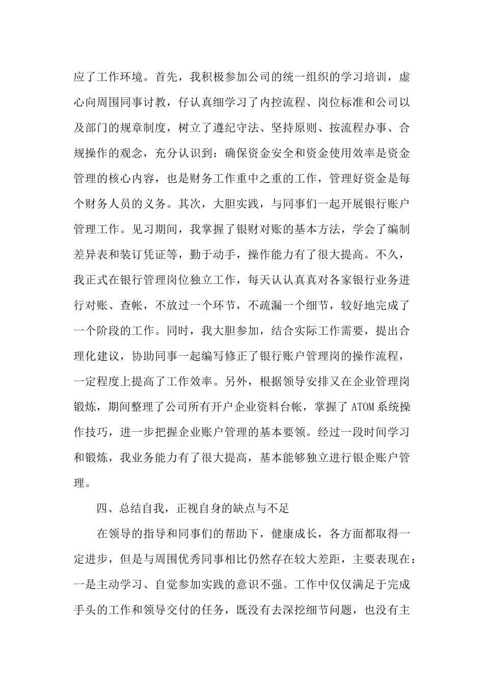 出纳专员的年度工作总结600字范文_第3页