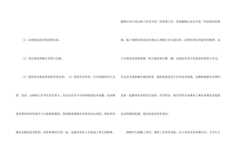 出纳个人实习心得体会_第2页