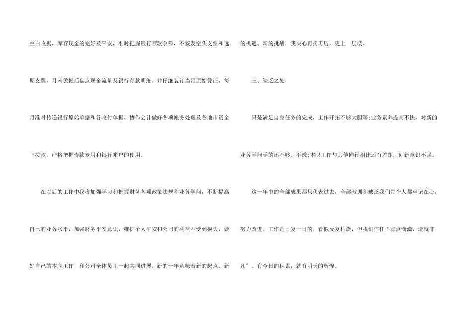 出纳个人工作总结集锦八篇_第3页
