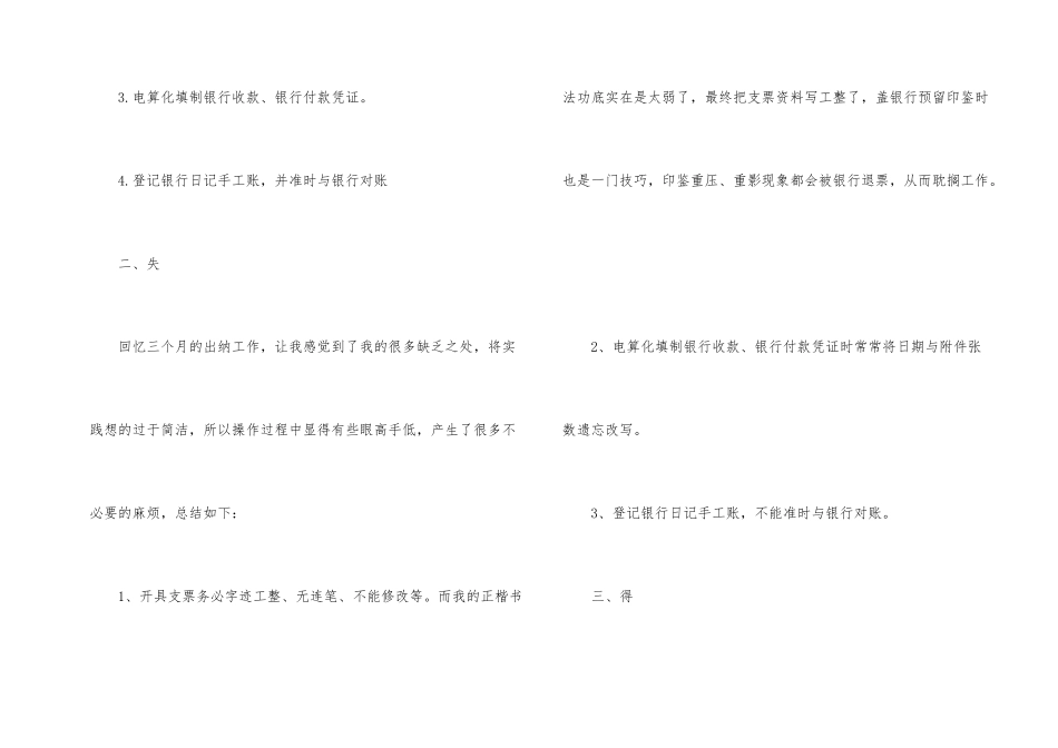 出纳个人试用期工作总结15篇_第2页