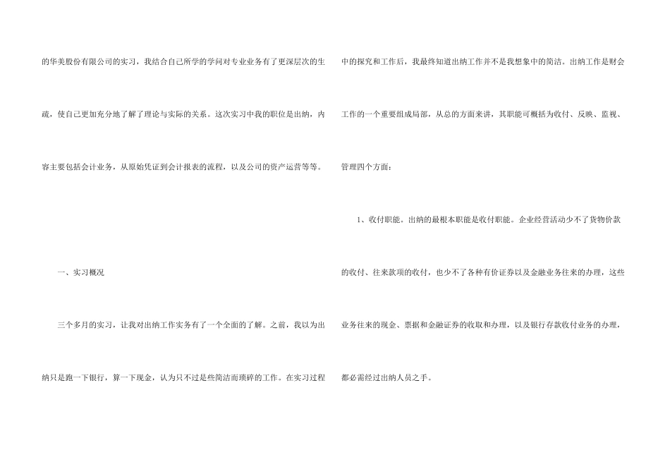 出纳会计实习报告_第3页