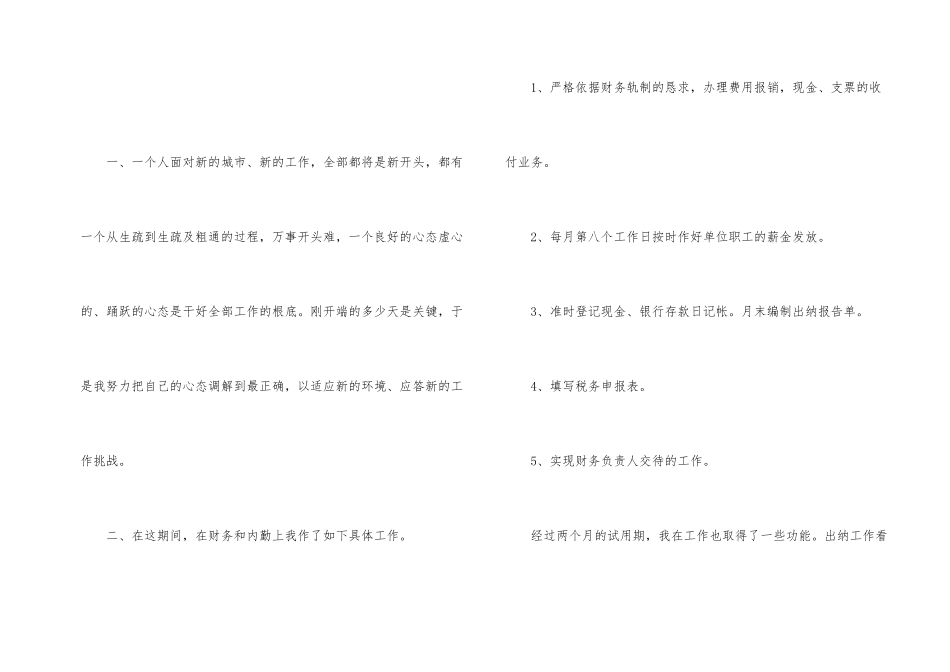 出纳员转正工作总结_第2页