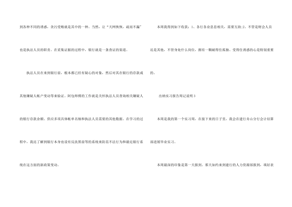 出纳实习报告周记说明9篇_第2页