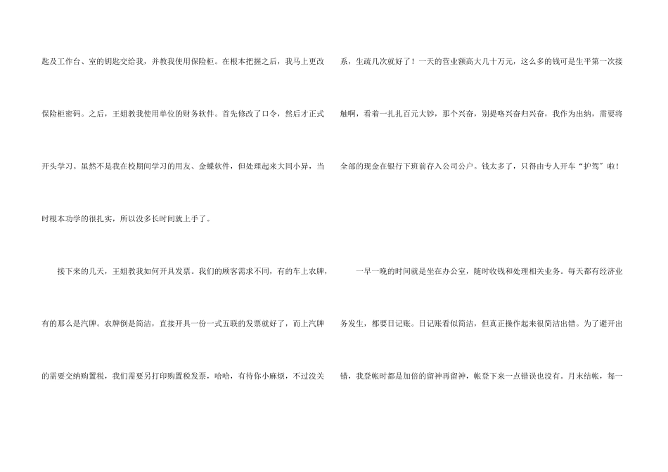 出纳工作实习报告3篇_第3页