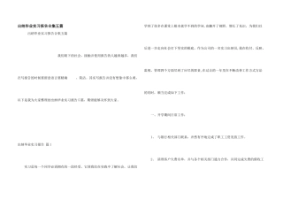 出纳毕业实习报告合集五篇