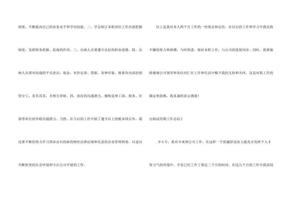 出纳试用期工作总结_第3页