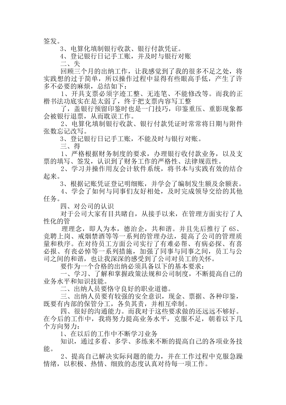 出纳试用期工作总结_第3页