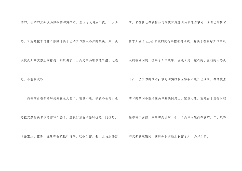 出纳试用期的工作总结_第2页