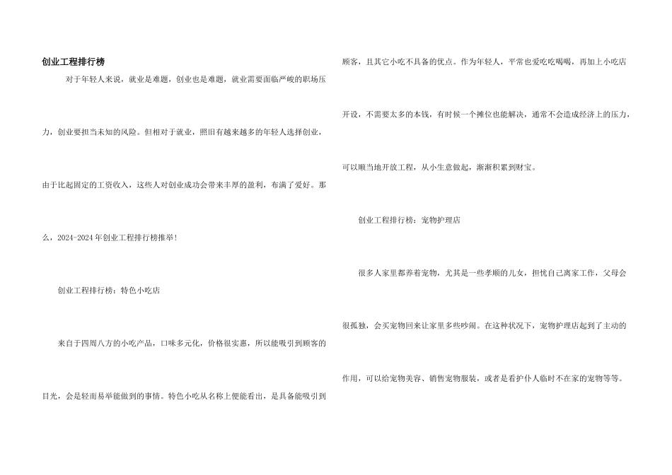 创业项目排行榜_第1页