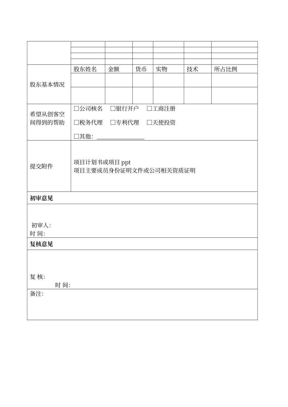 创客空间入孵申请表_第2页