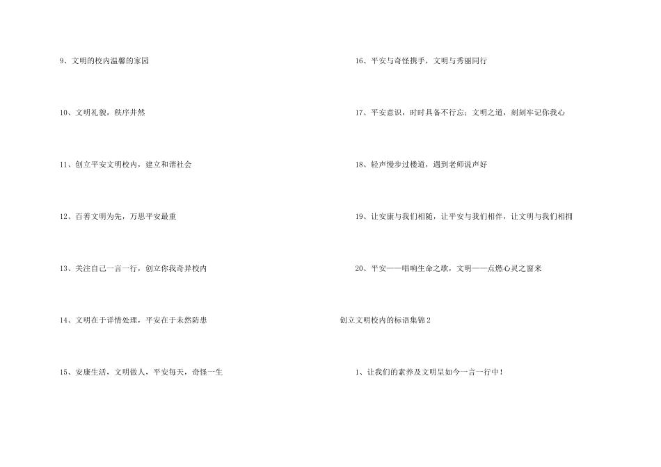 创建文明校园的标语集锦_第2页