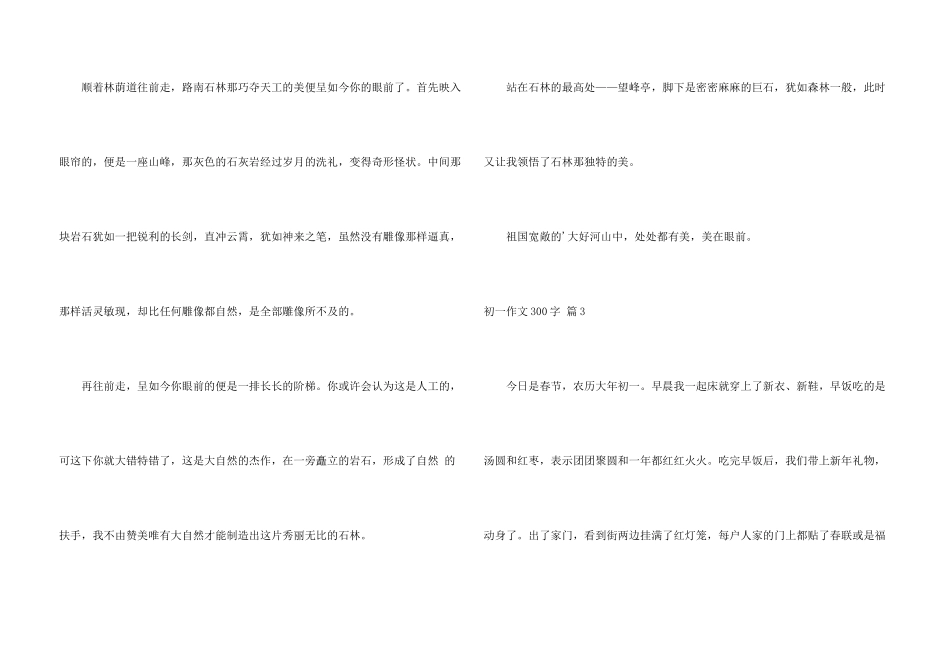 初一300字汇编八篇_第3页