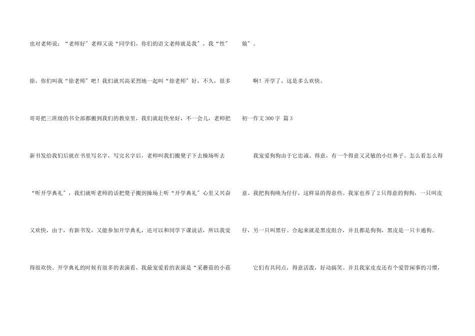 初一300字汇总六篇_第3页