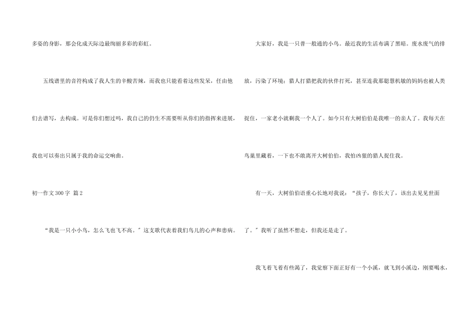 初一300字集合9篇_第2页