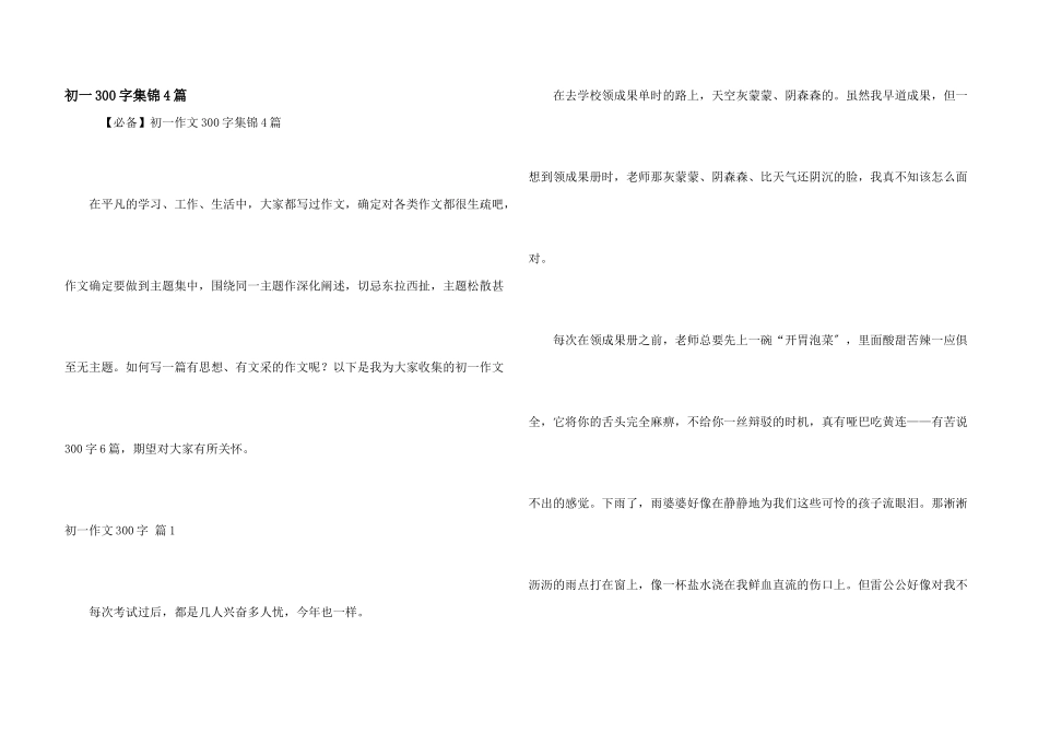 初一300字集锦4篇_第1页