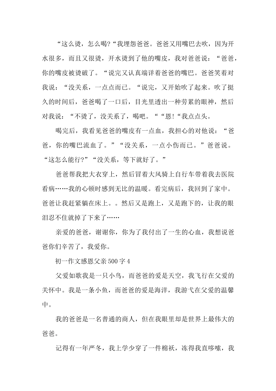 初一作文感恩父亲500字6篇_第3页