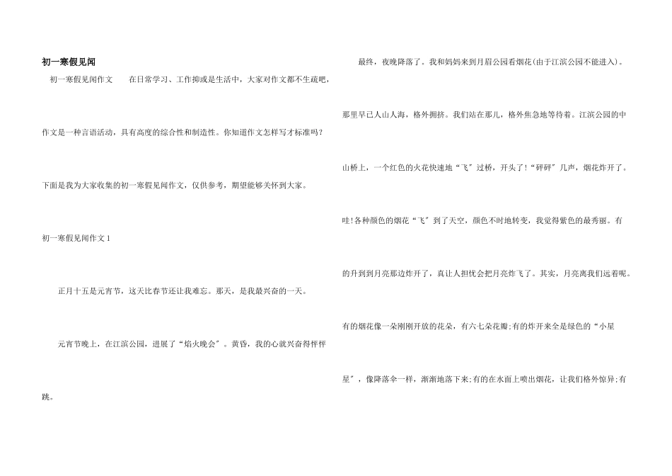 初一寒假见闻_第1页