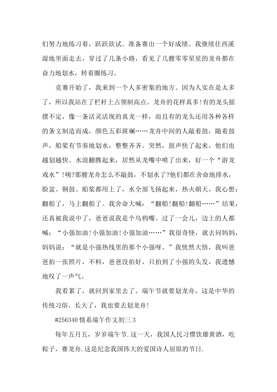 初三学生情系端午作文6篇_第2页