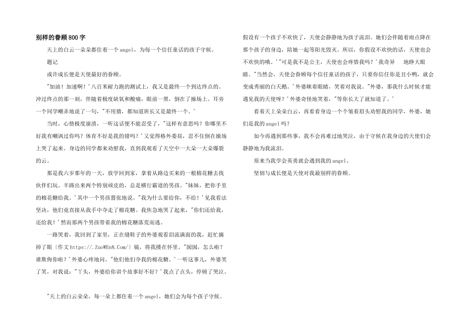 别样的眷顾800字_第1页