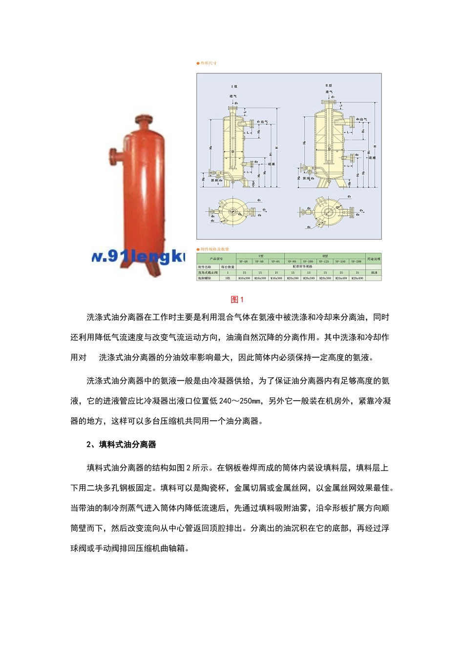 制冷系统中油分离器结构及工作原理_第3页