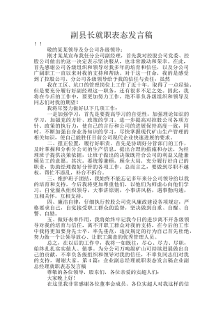 副县长就职表态发言稿