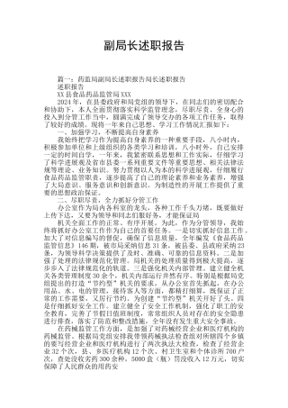 副局长述职报告