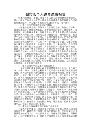 副市长个人述责述廉报告