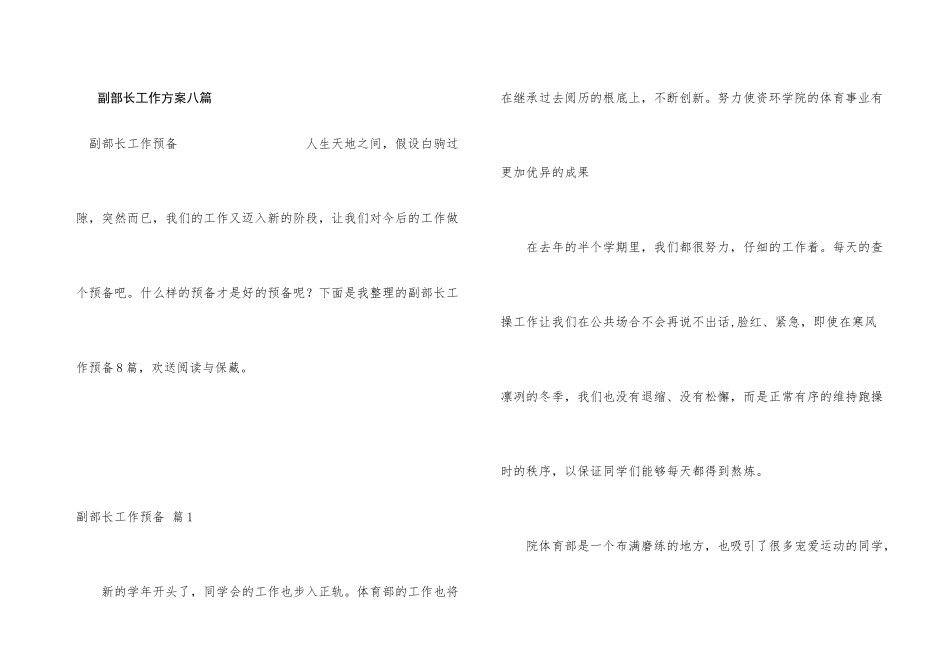 副部长工作计划八篇_第1页