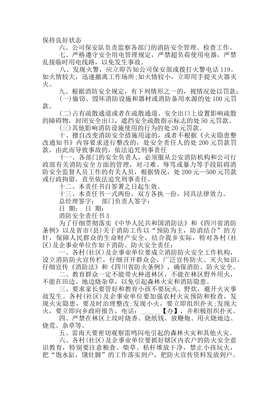 办公写字楼的消防安全责任书_第3页