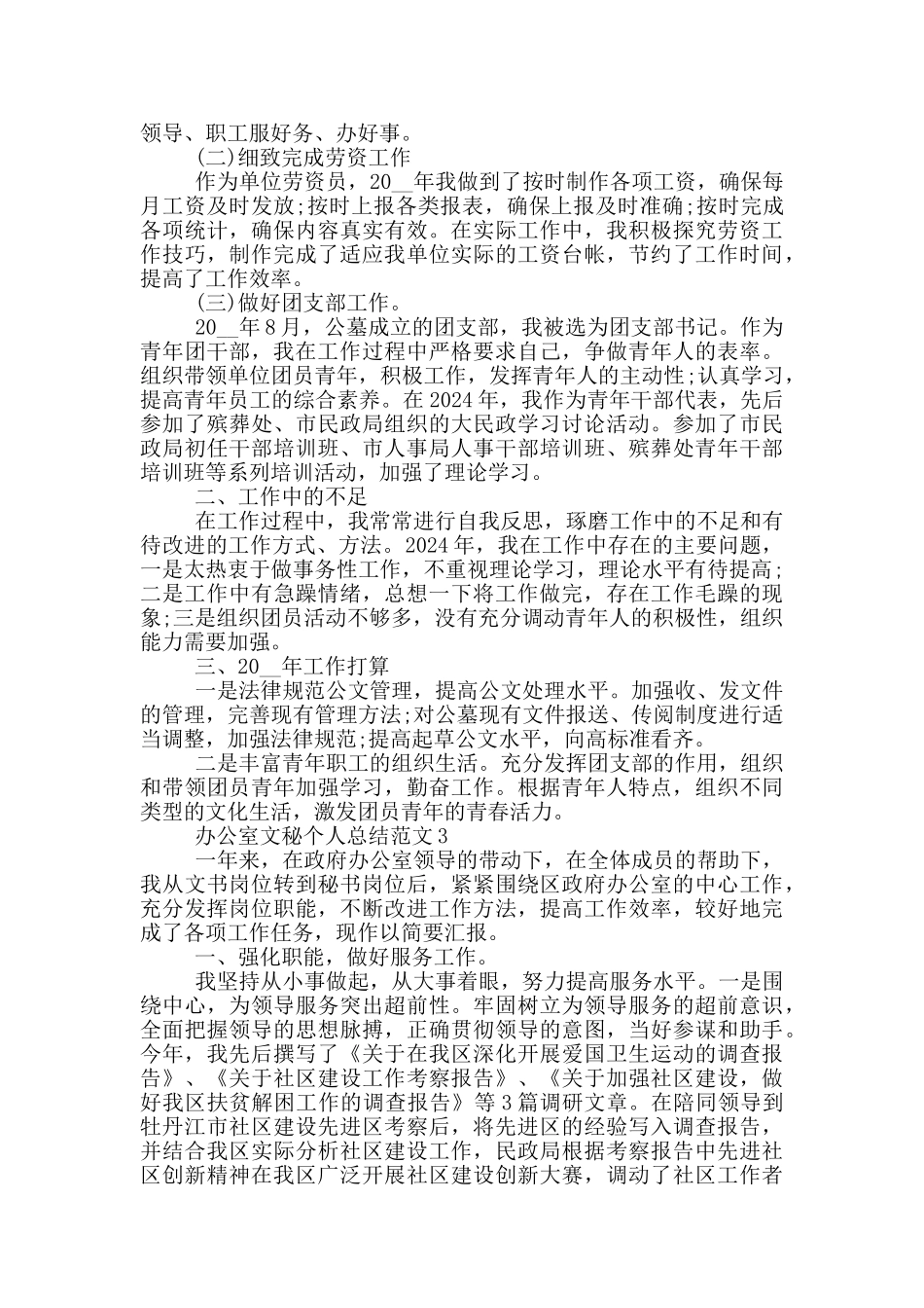 办公室文秘个人总结_第3页