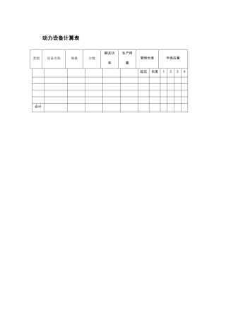 动力设备计算表
