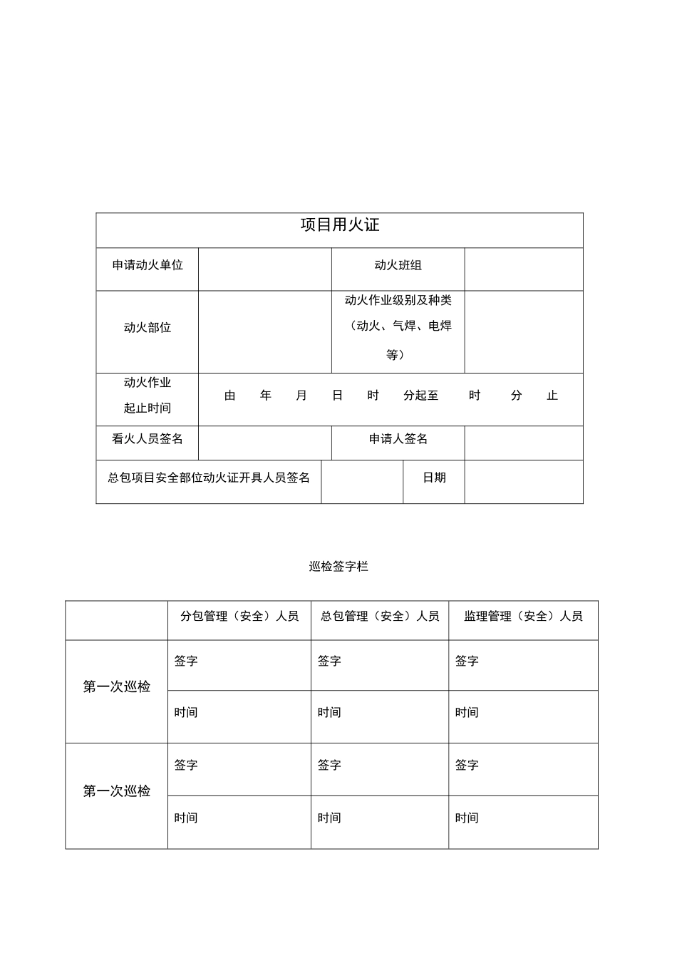 动火作业审批表及用火证_第2页