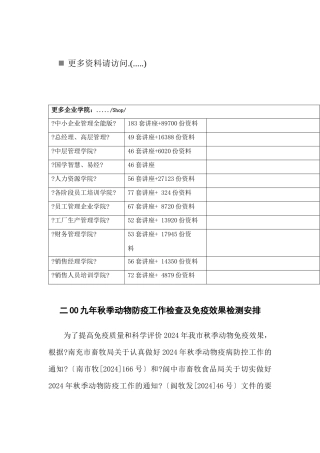 动物防疫工作检查及免疫效果检测
