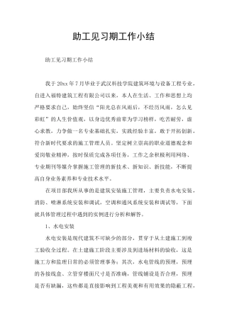 助工见习期工作小结