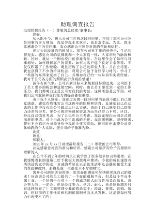 助理调查报告