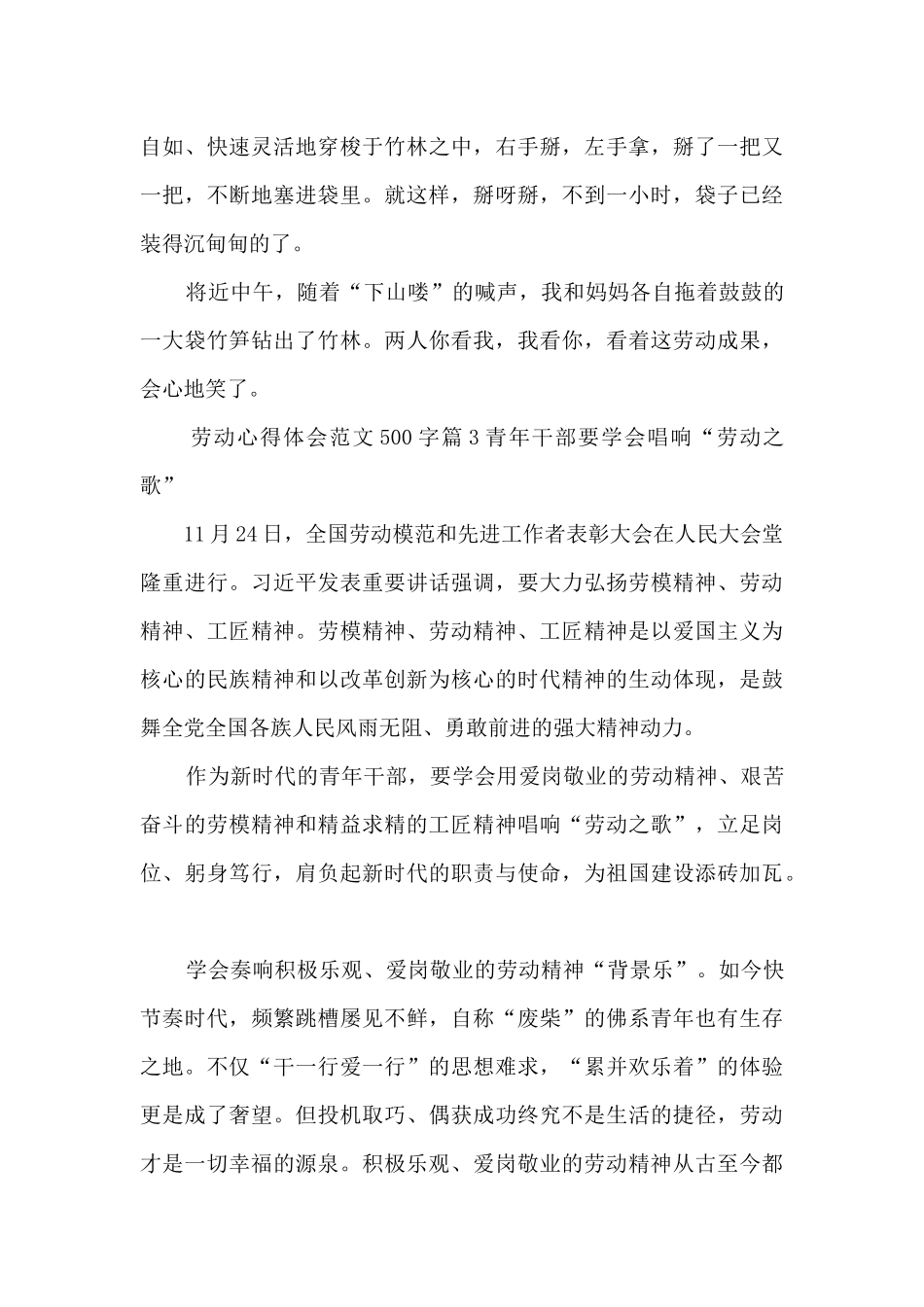 劳动心得体会范文500字5篇_第3页