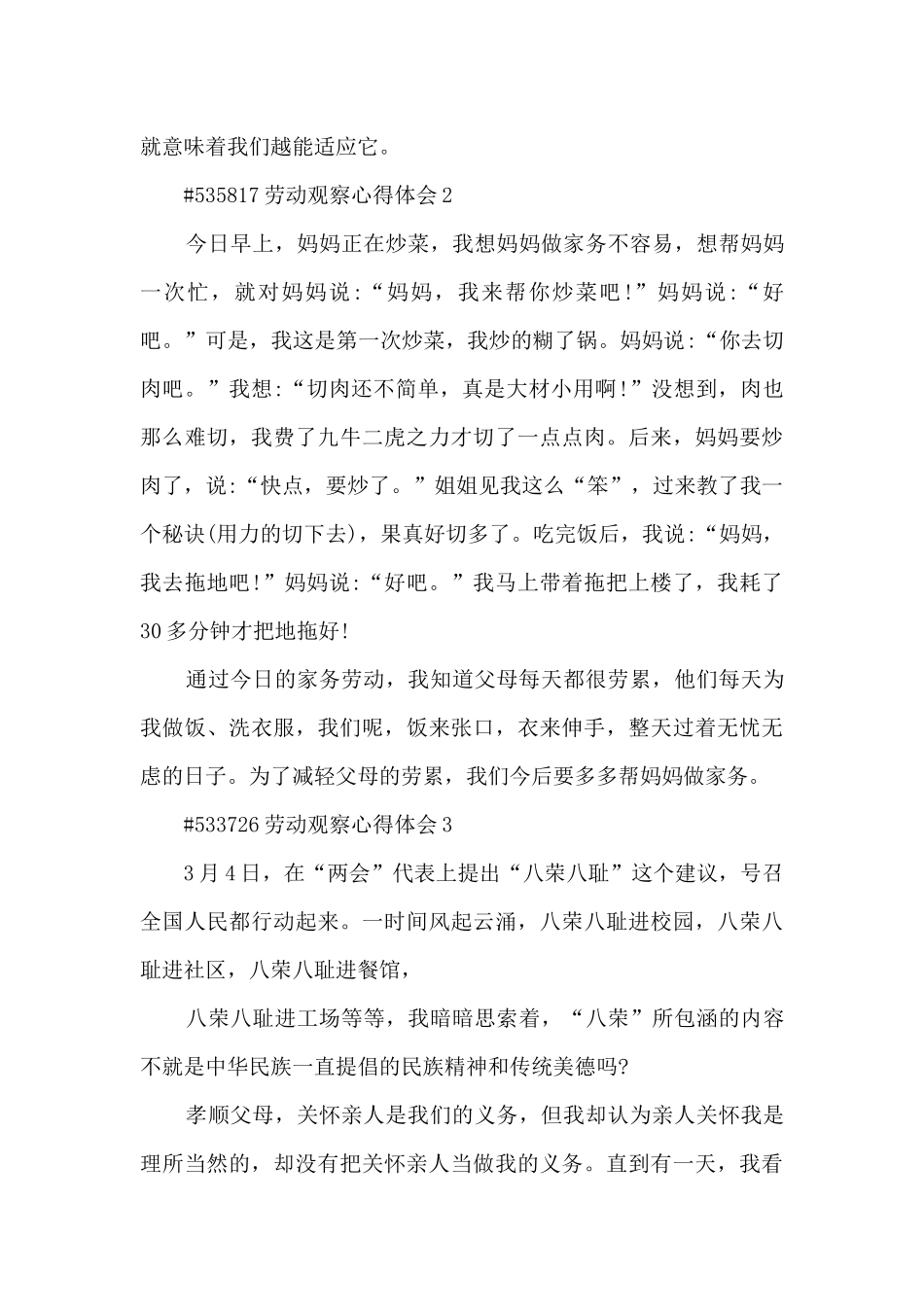 劳动观察心得体会_第3页