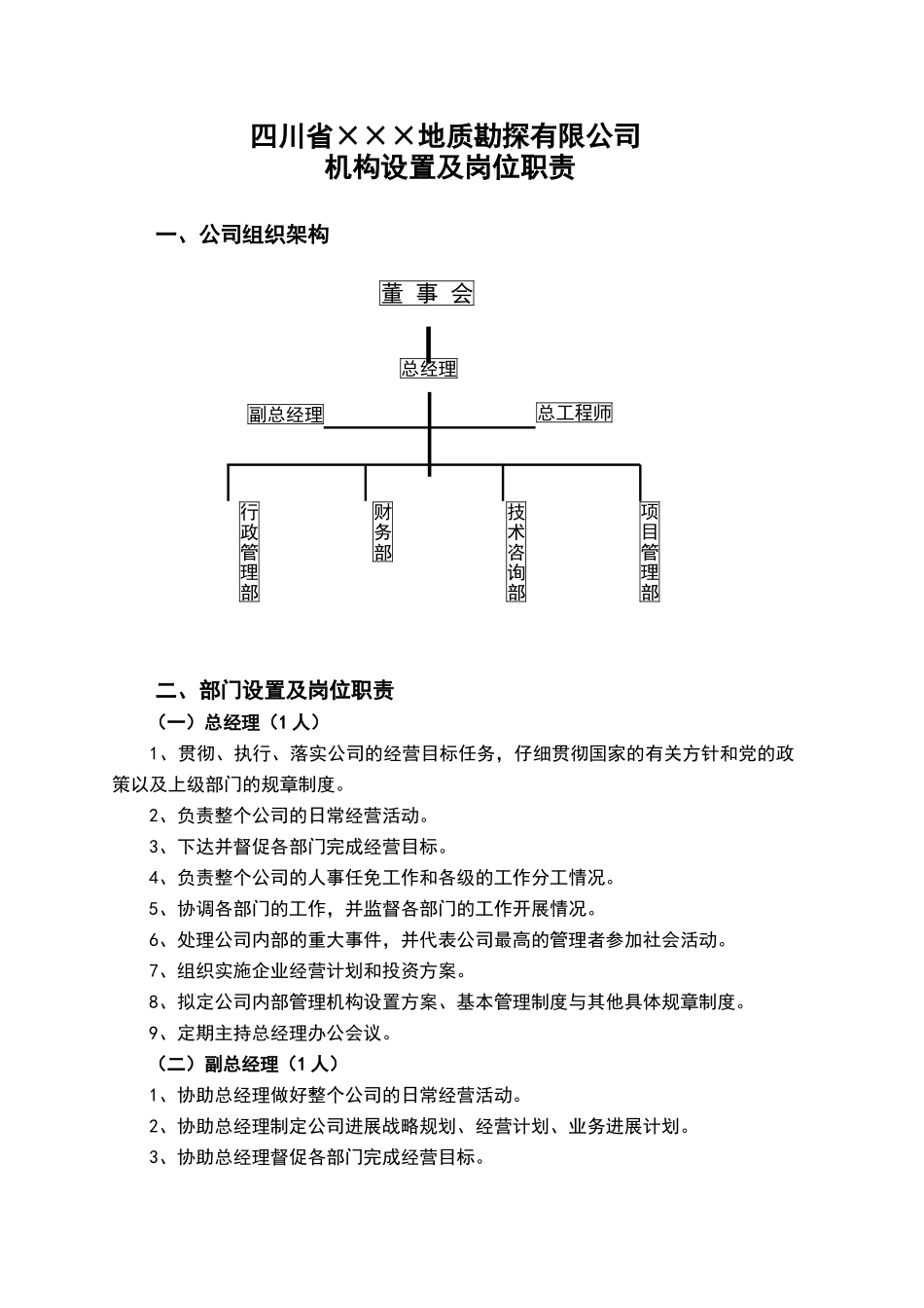 勘探公司机构设置及规章制度_第1页